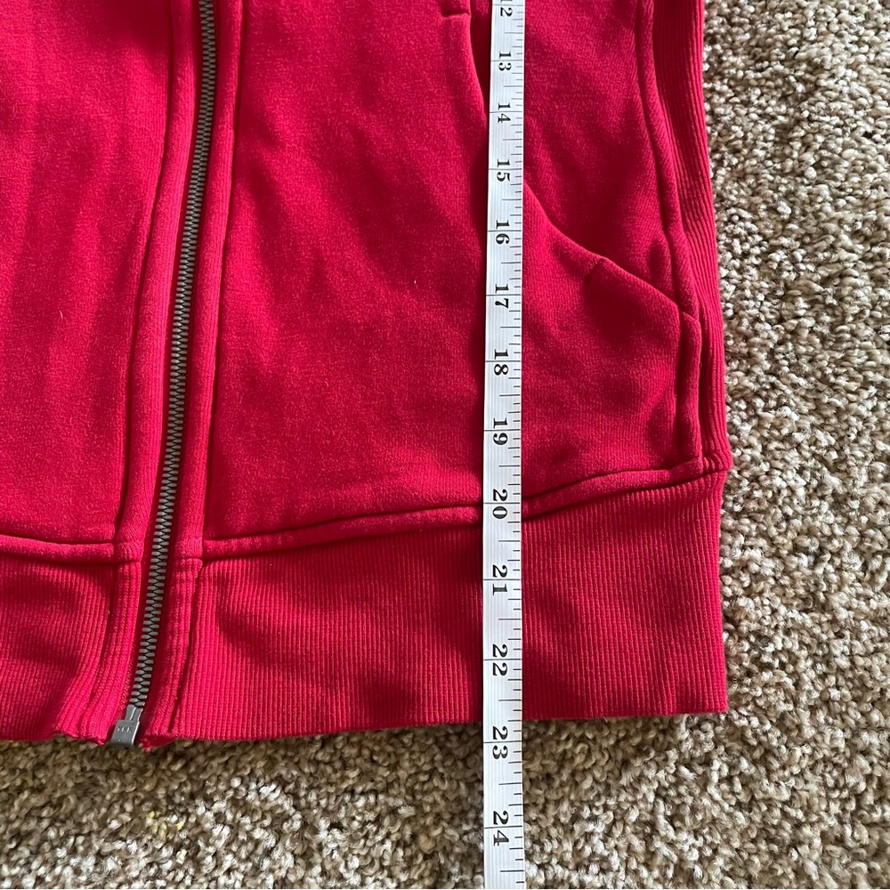 Lululemon Scuba Hoodie Sweater Light Cotton Fleece Womens Size 6 Red Zip Up Cozy - Picture 15 of 16